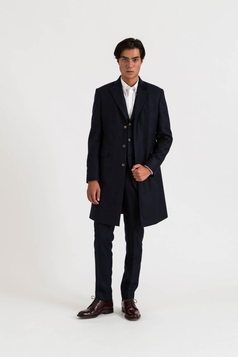 Navy Wool Dreyfus Overcoat